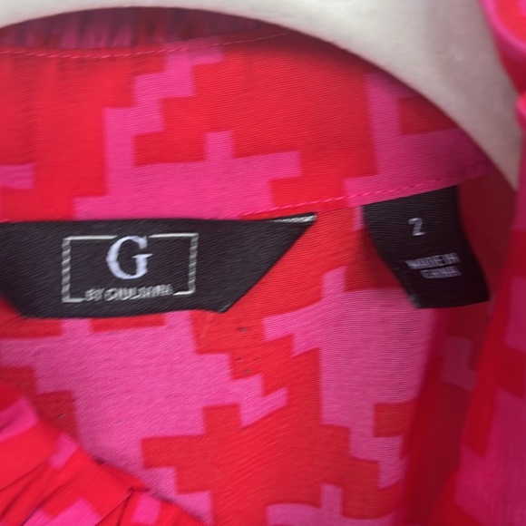 G by GIULIANA ~ Pink & Orange Houndstooth Top ~ Perfect Statement Piece ~ Size 4 - Picture 6 of 7